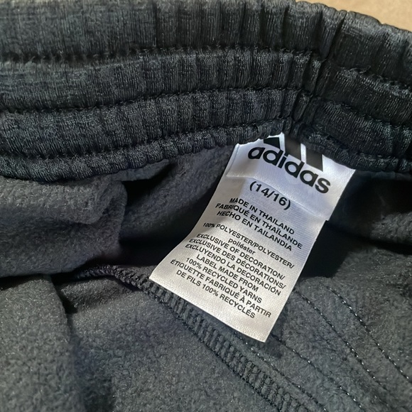 Adidas’s track pants for young youth size L 14/16 gray with white stripes. - Picture 3 of 3